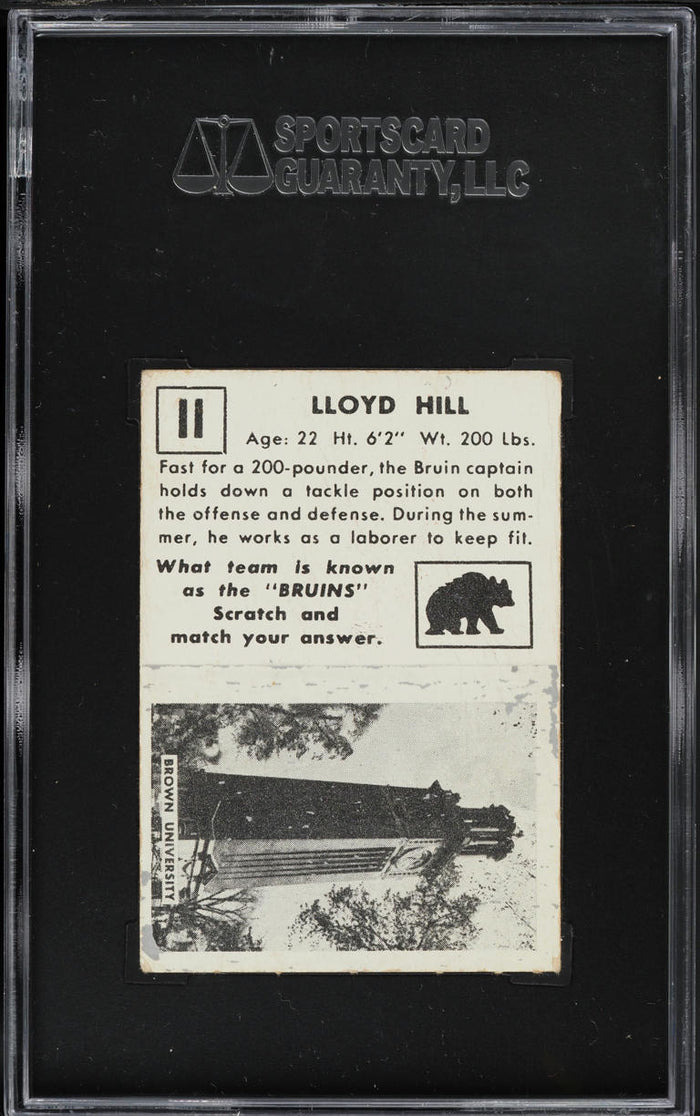 1951 Topps Magic FB Card # 11 Lloyd Hill Brown Bruins SGC 4 VGEX (MGD2)