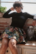 Blooming Brocade Knit and Floral Tapestry Mini Dress - ShopPromesa