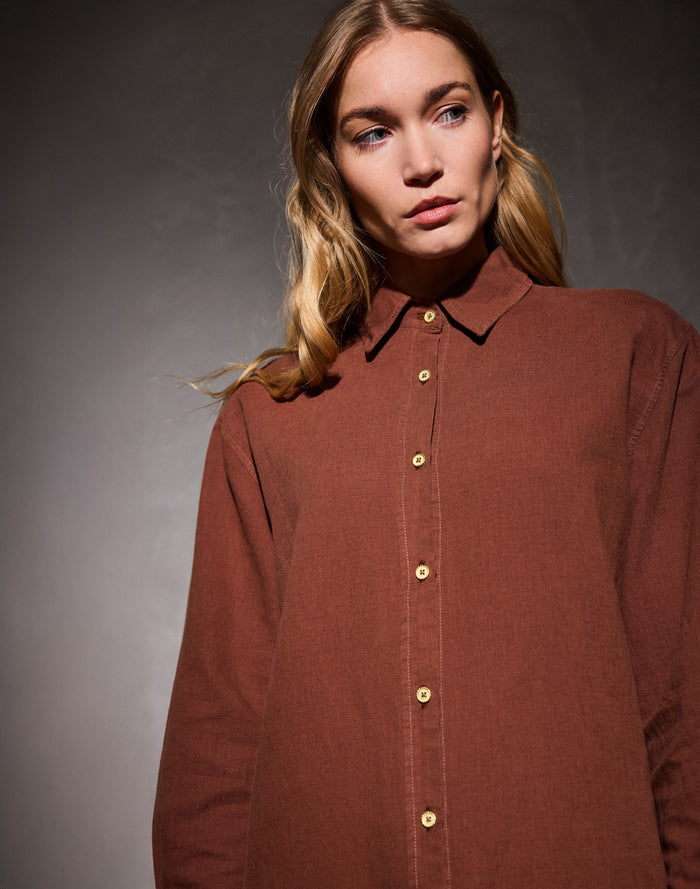 chemise lin mocha PULLIN en lin