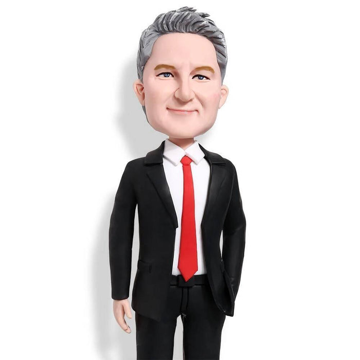Classic Black Suit Office Male Professor Boss Gift Custom Figure Bobblehead - Figure Bobblehead