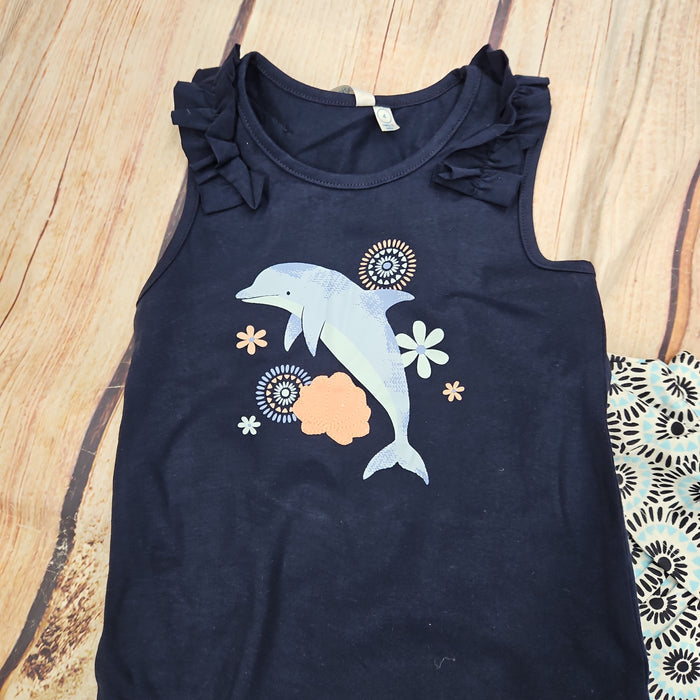 CR SPORTS DOLPHIN TANK W/ CIRCLE PRINT SKORT 38705ENVY 2PC