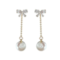 Crystal Bow Swingy Earrings - Becket Hitch