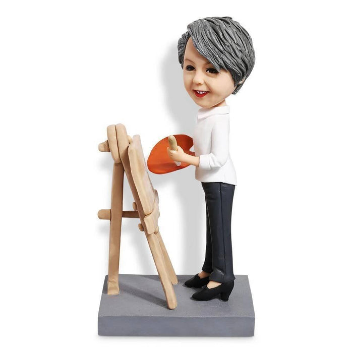 Elegant Female Painter Retirement Custom Figure Bobblehead - Figure Bobblehead