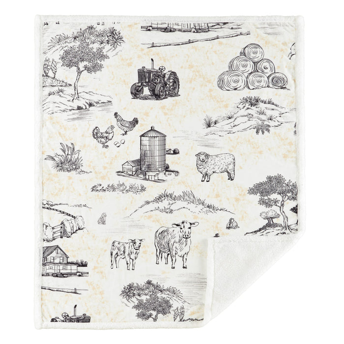Farm Life Campfire Sherpa Throw