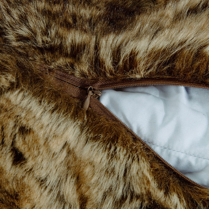 Faux Wolf Fur Euro Sham