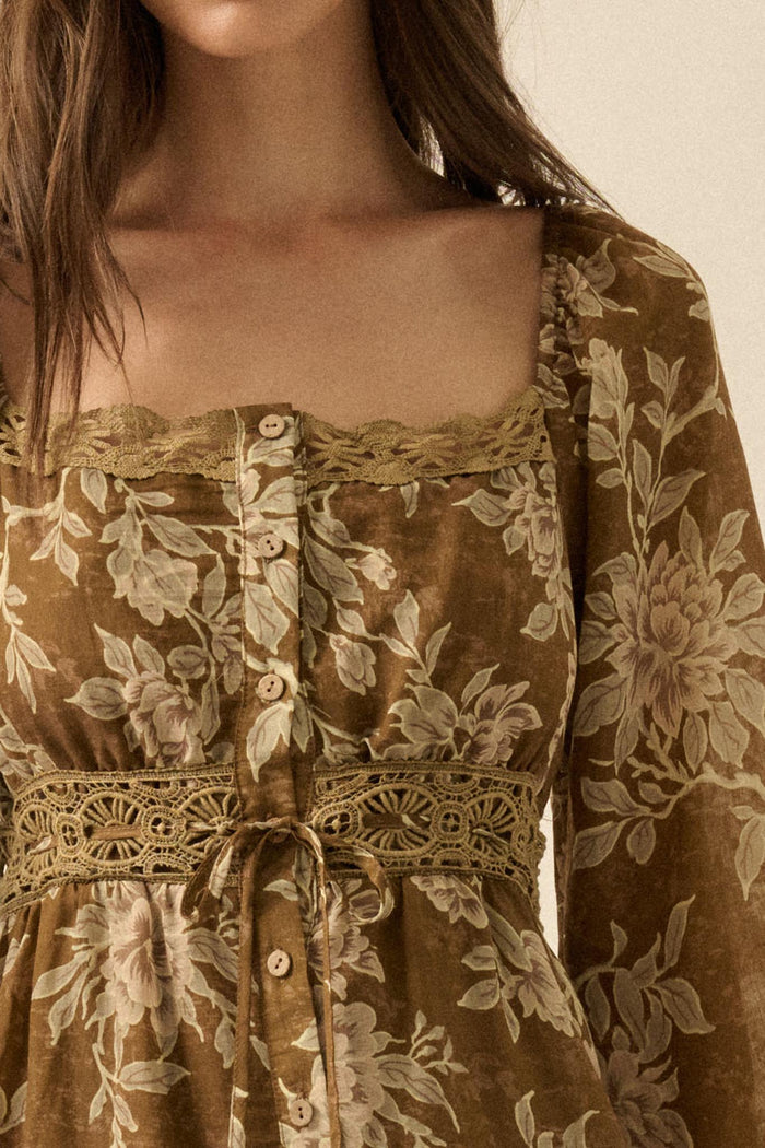 Garden Song Floral Button-Front Tiered Maxi Dress - ShopPromesa