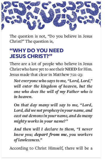 Have You Ever Wondered Why You Need Jesus Christ?