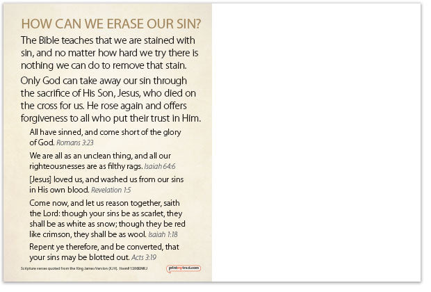 How Can We Erase Our Sin? (Postcard, KJV)