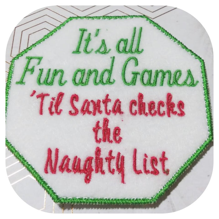 ITH Digital Embroidery Pattern For Set of 4 Snarky Christmas Coasters, 4x4 Hoop