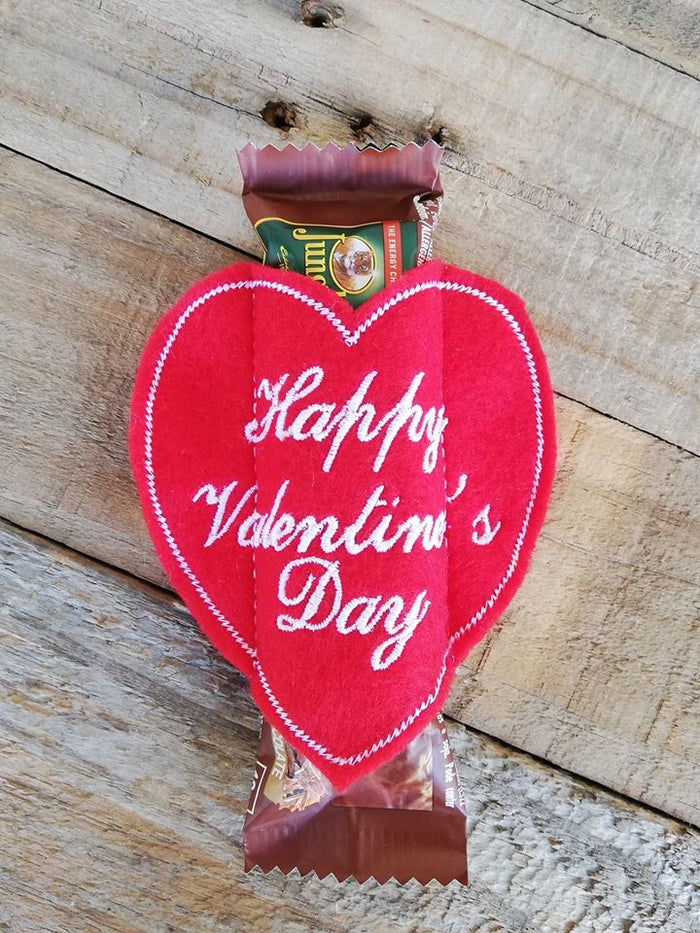ITH Digital Embroidery Pattern For Snack Size Candy Bar Cover Set of 4 Valentines Lg Size. 4X4 Hoop