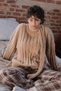 Keep Your Cool Textured Ribbed Knit Scarf Sweater - ShopPromesa