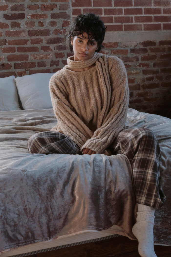 Keep Your Cool Textured Ribbed Knit Scarf Sweater - ShopPromesa
