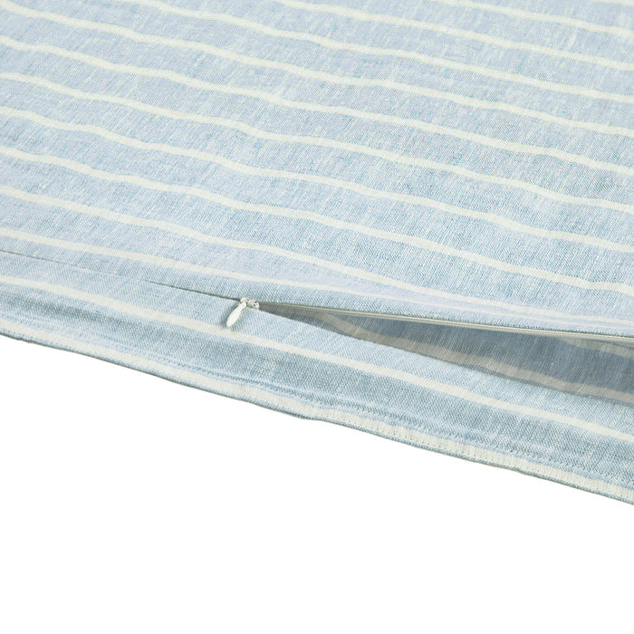 Larkspur 100% Slub Linen Prairie Stripe Duvet Cover Set