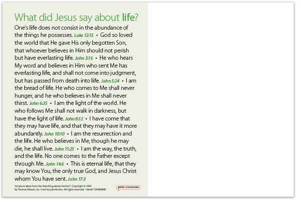 Life (Postcard, NKJV)