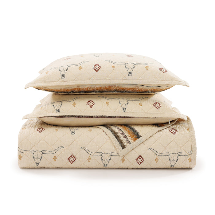 Maverick Longhorns Reversible Quilt Set