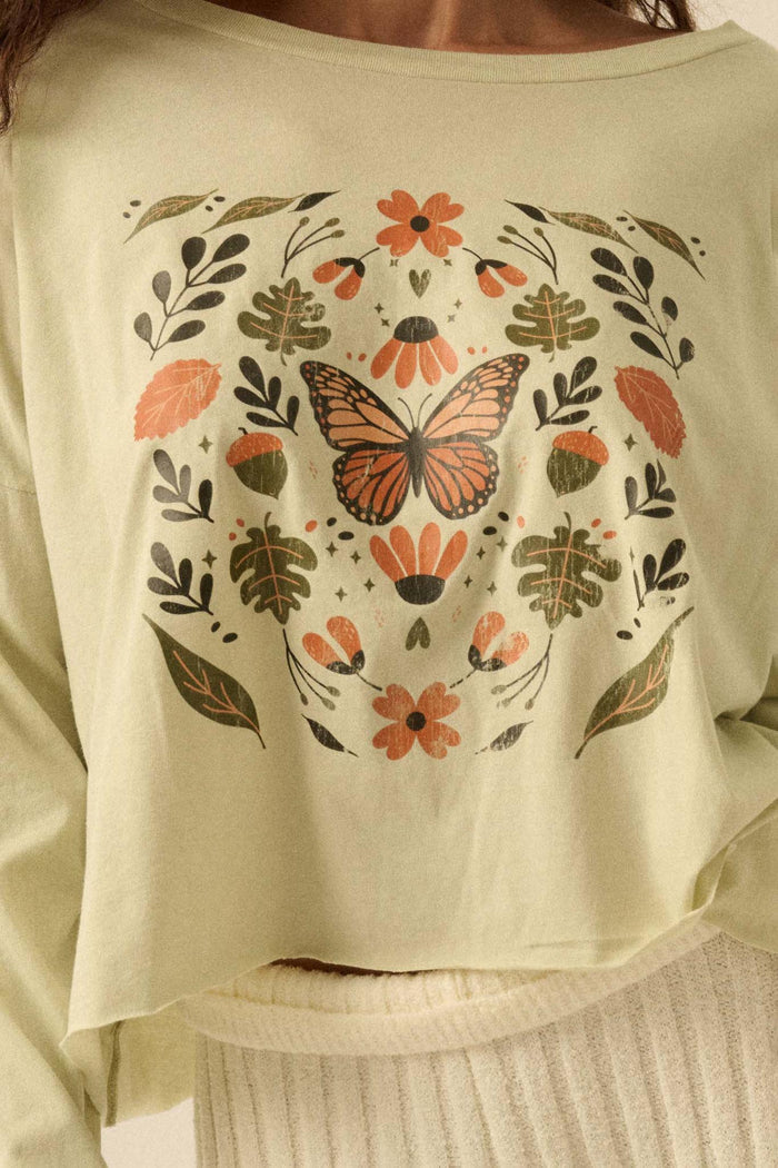 Monarch Season Long-Sleeve Butterfly Graphic Tee - ShopPromesa