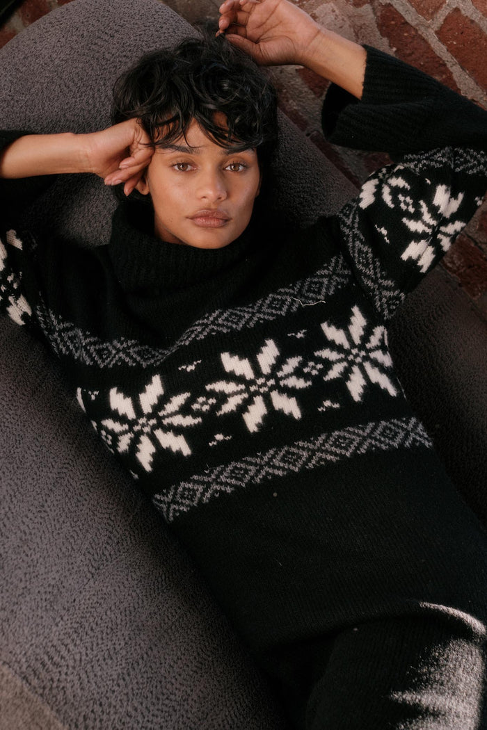 Mountain High Alpine-Knit Midi Sweater Dress - ShopPromesa