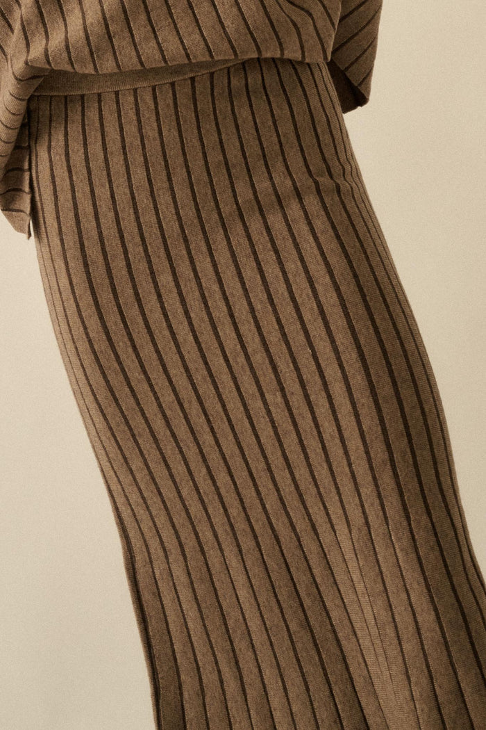 Next in Line Striped Mermaid Maxi Sweater Skirt - ShopPromesa