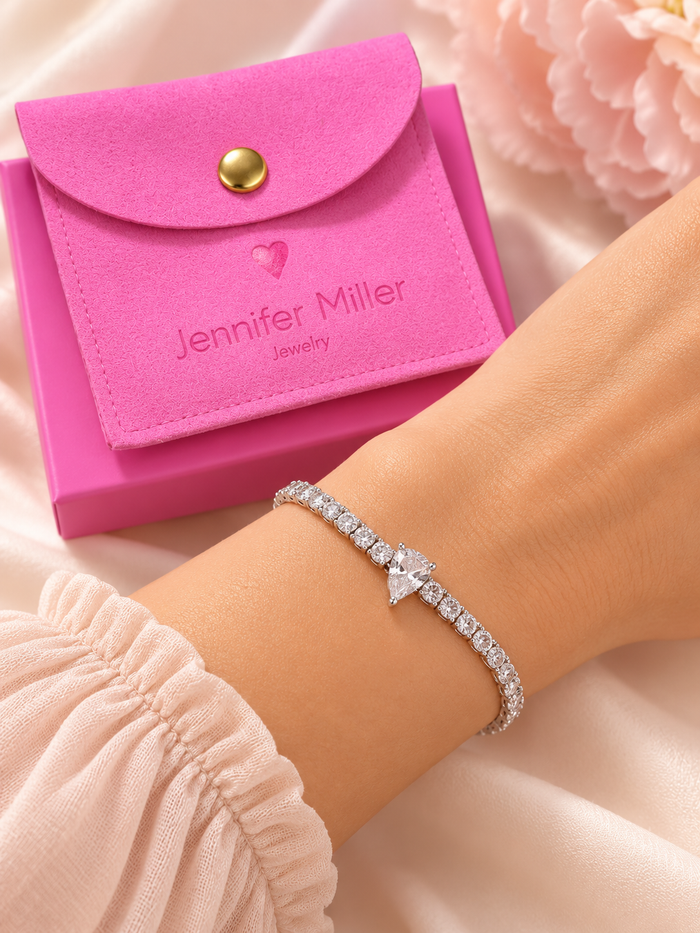 Pear Horizontal Line Tennis Bracelet - Jennifer Miller