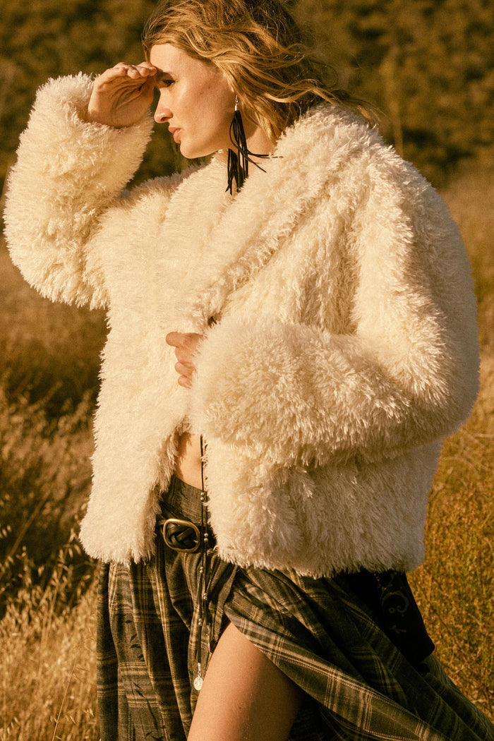 Plush Life Faux Fur Shawl-Collar Jacket - ShopPromesa