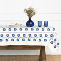 Pomegranate Crewel Blue Tablecloth - Becket Hitch