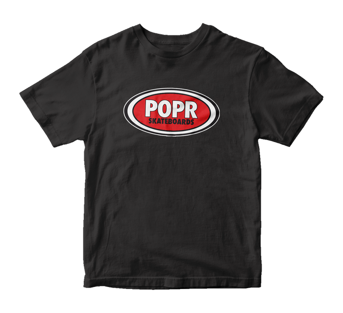 POPR Records - "Real Skateboards" (Black) (T-Shirt)