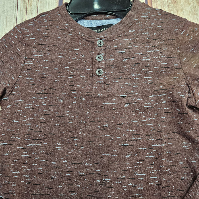 SILVER BOYS HEATHER BURGUNDY HENLEY L/S