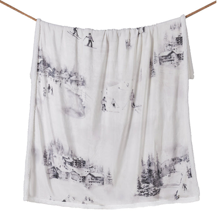 Ski Toile Campfire Sherpa Throw, 6 MOQ Throw