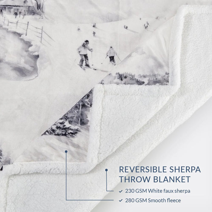 Ski Toile Campfire Sherpa Throw