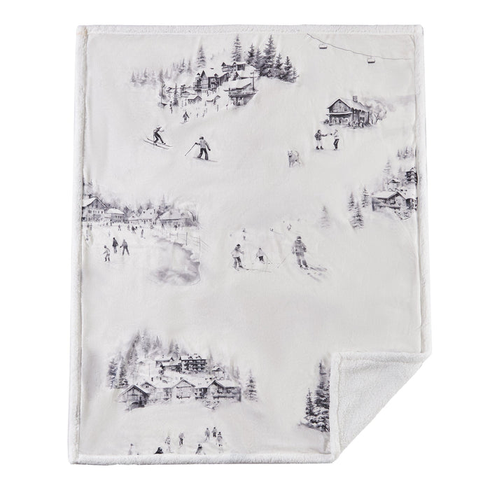 Ski Toile Campfire Sherpa Throw Throw
