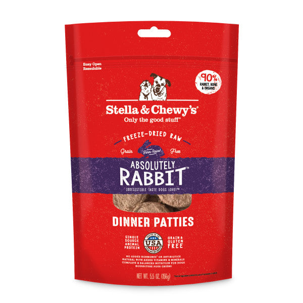 Stella & Chewy's Freeze-Dried Raw Dinner Patties For Dogs Absolutely Rabbit Recipe