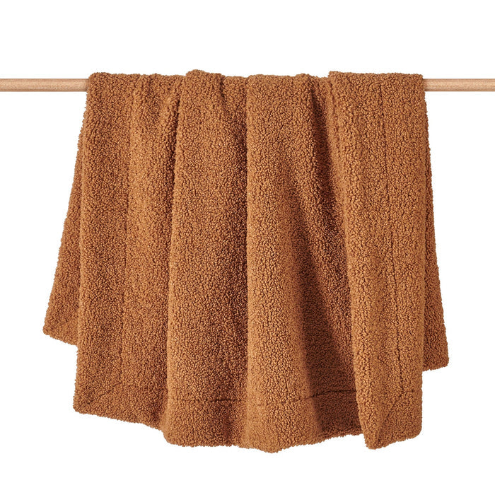 Teddy Throw Blanket 50"W x 60"L / Caramel Throw
