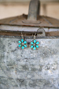 Turquoise Flower Dangle Earrings