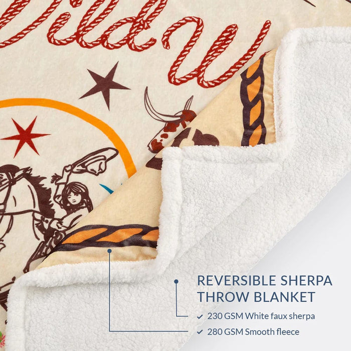 Retro Rodeo Campfire Sherpa Throw