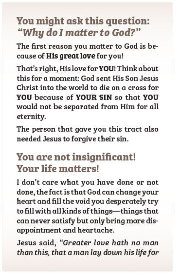 You Matter To God!